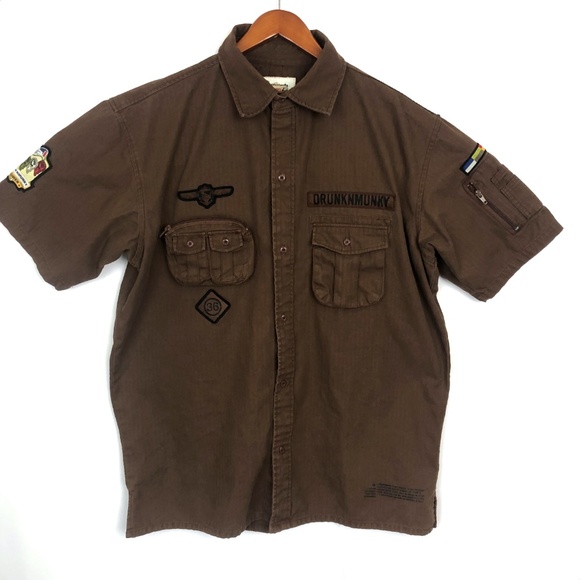 drunknmunkey Other - DrunknMunky Brown Button Down Shirt XL